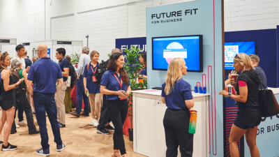 Staff at the Future Fit stand at Elevate London