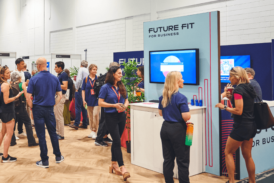 Staff at the Future Fit stand at Elevate London